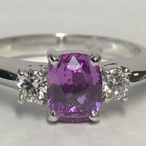 Madagascan Pink Sapphire & Diamond Ring